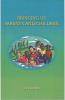 Book title in yellow lettering at top  and author's name below, on a soft blue background shaded to green with oval horizontal drawing of a multi-coloured smiling family on a picnic blanket