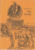 Orange background with brown lettering and detailed line drawing of classical temple (with eagle on roof) and symbolic sculpture in the foreground. The Áfrikaans book title: Vergilius: Die Aeneis' appears at the top right.